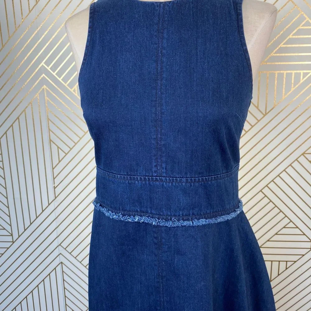 N/Nicholas‎ Denim Flare Side Sleeveless Dress Blue - Picture 4 of 12